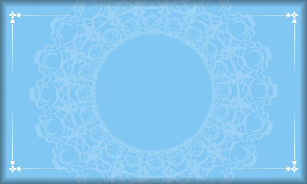 Vector blue background with vintage white pattern and space for text