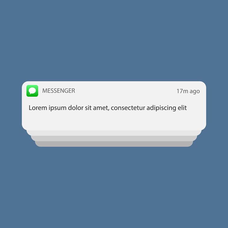 Vector a blue background with a white and green phone that says expopup missed notification temppress on it