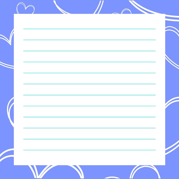 a blue background with a white sheet of paper