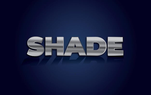 A blue background with the word shade in silver letters.