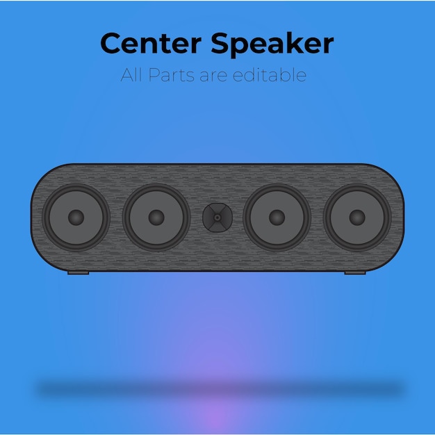 A blue background with the words center speaker on it