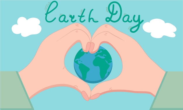 A blue background with the words earth day written on it.