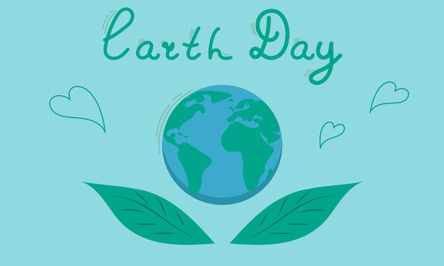 A blue background with the words earth day written on it.