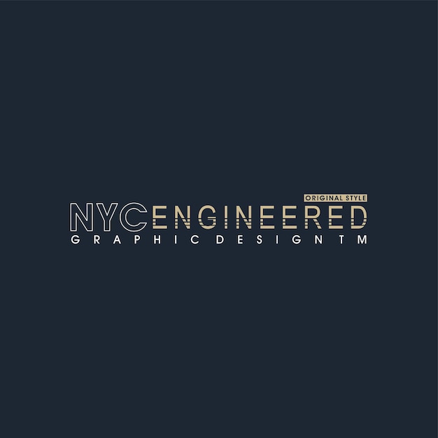 Синий фон со словами NYC Engineered graphic design.