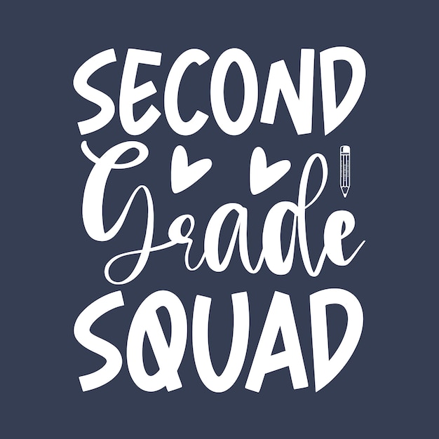 A blue background with the words second grade squad on it.