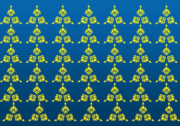 A blue background with yellow and blue patterns.