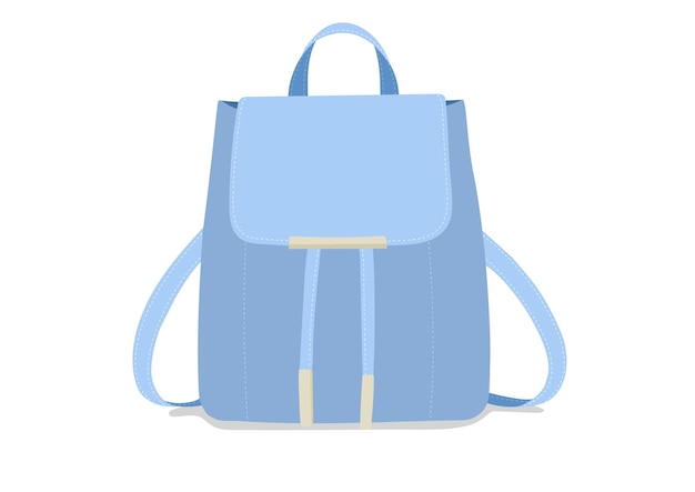 Vector blue backpack with a gold trim