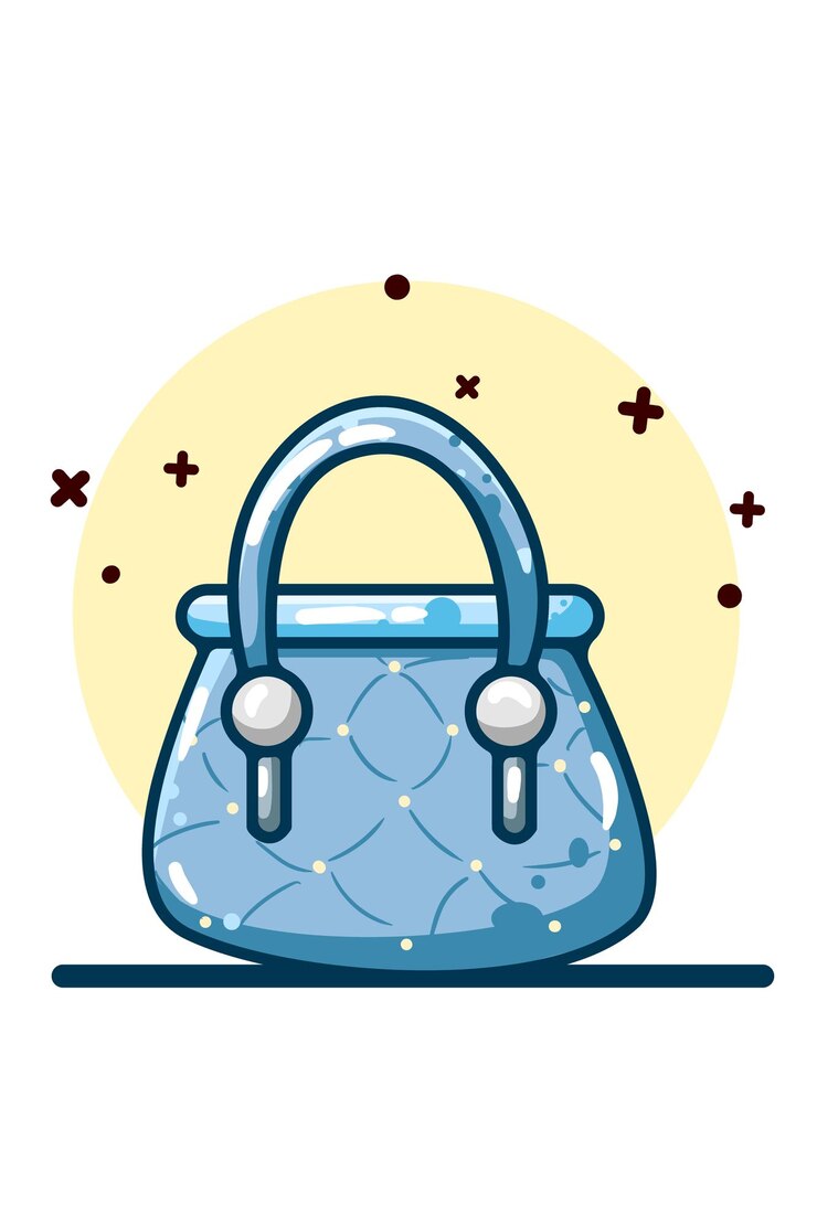 Vector 青いバッグ手描き