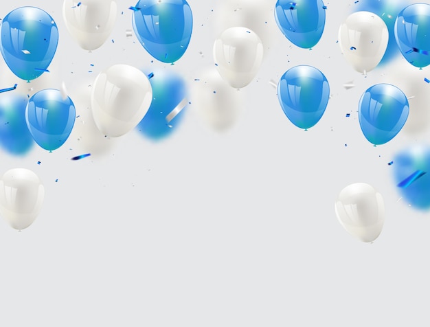 Blue balloons celebration background