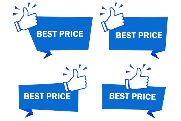 Blue banner best price Business success Vector illustration