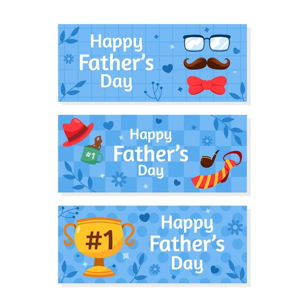 Vector blue banner for fathers day