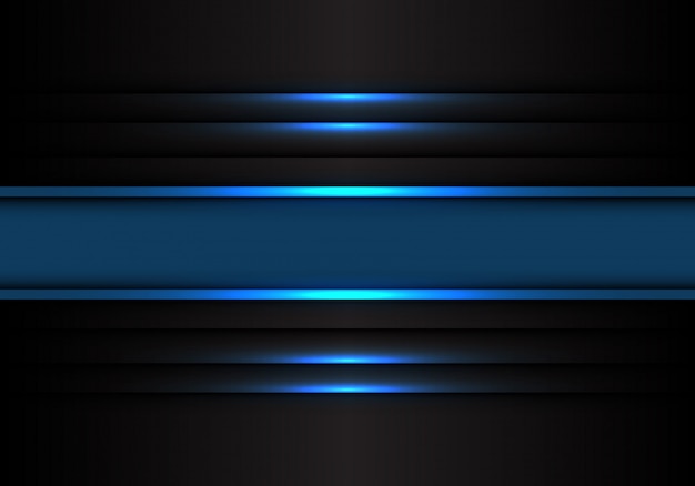 Premium Vector | Blue banner line light on black background.