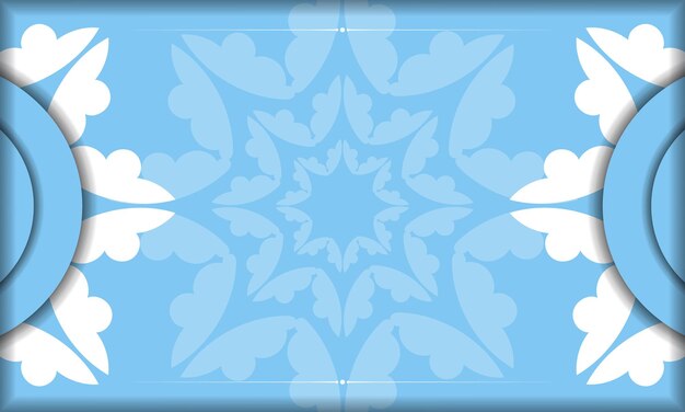 Blue banner template with abstract white ornament and place under your text