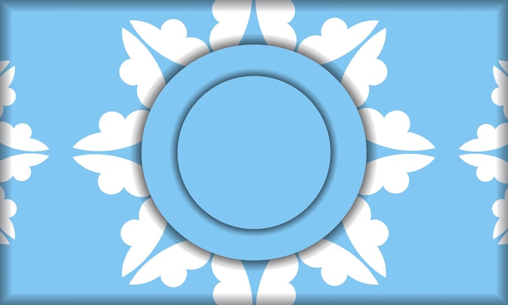 Vector blue banner template with mandala white ornament and place under your text