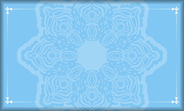 로고 또는 텍스트를 위한 빈티지 흰색 패턴과 공간이 있는 파란색 배너 템플릿