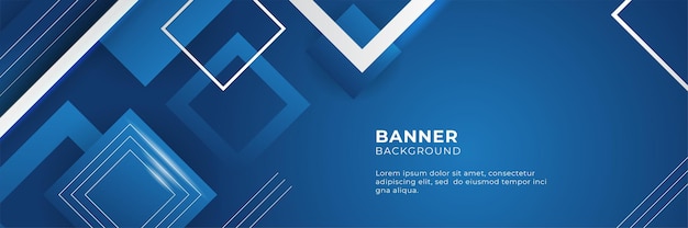 Blue banner templates designed for the web. simple blue banner or backdrop with geometric shapes as texture, usable as backdrop or design element. three-dimensional pixelated mosaic.