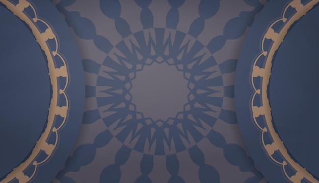 Blue banner with brown mandala ornament and place under your text