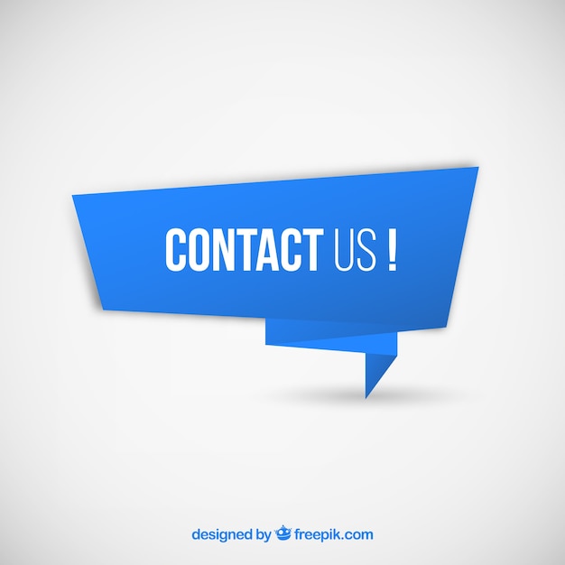 Blue banner with text contact us