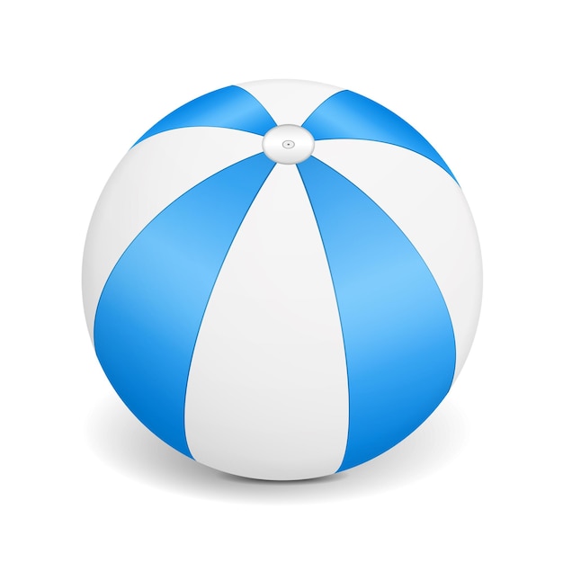 Blue beach ball on white background vector eps10 illustration