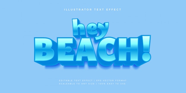 Эффект шрифта в стиле blue beach text