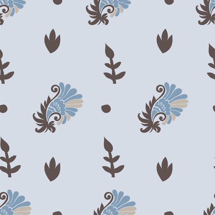 Vector blue and beige seamless pattern