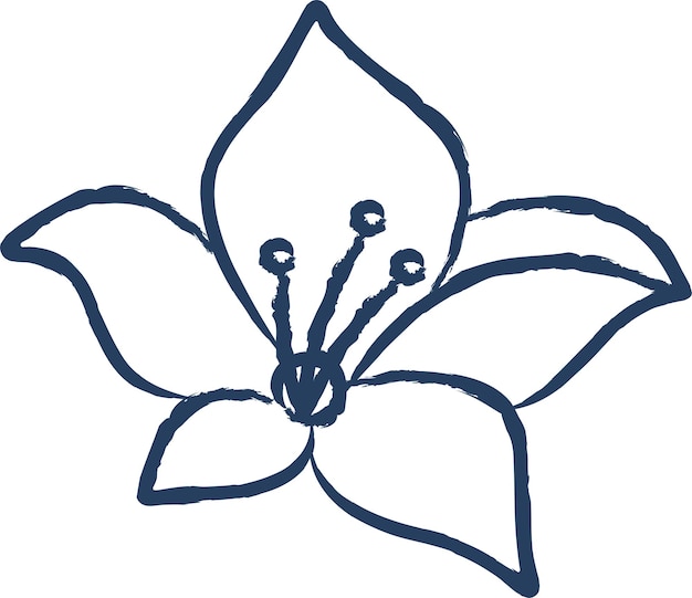 Vector blue bell flower hand drawn vector illustration