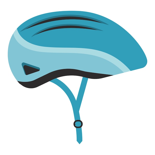 Blue Bicycle Helmet Isolated On A White Background Vector Illustration