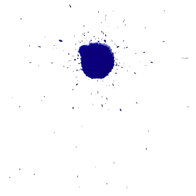 Vector blue big blot with splashes on a white background