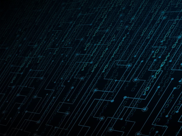 blue binary cyber circuit future technology concept background