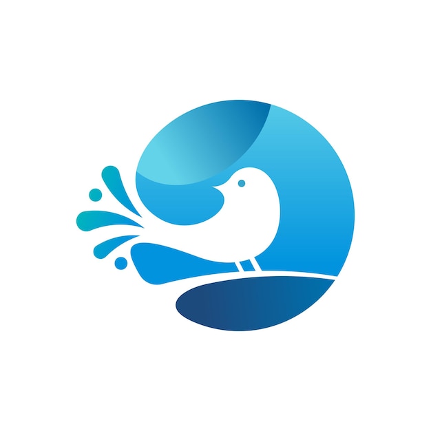 blue bird beauty logo design