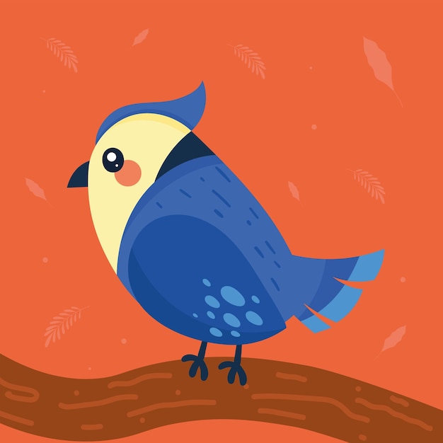 Blue bird in branch