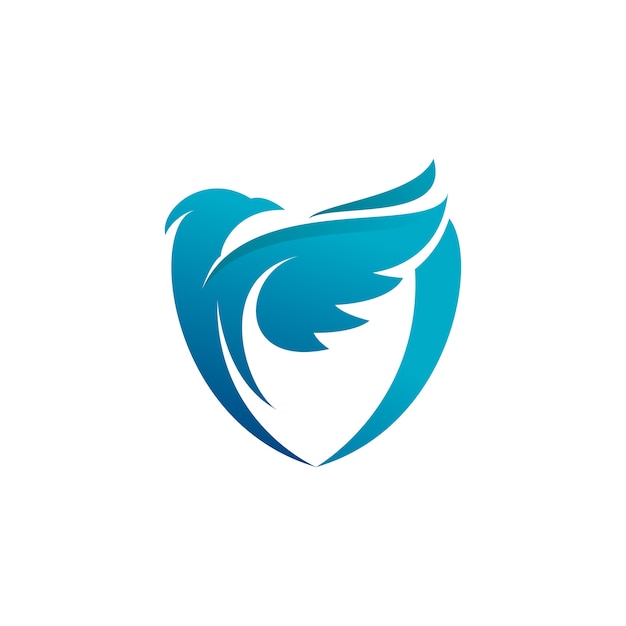 Синий логотип щита птицы