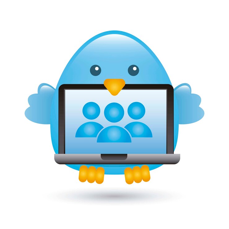 Vector blue bird over white background vector illustration