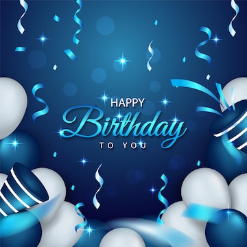 Premium Vector | Blue birthday background with realistic balloons ...