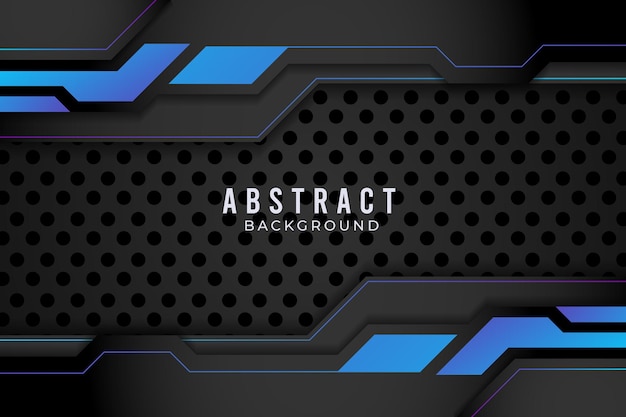 Blue and black abstract metallic design tech innovation concept. premium vector