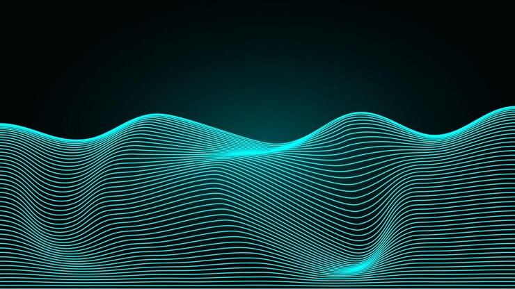 Vector a blue and black background with lines that are moving in the direction of the lines.