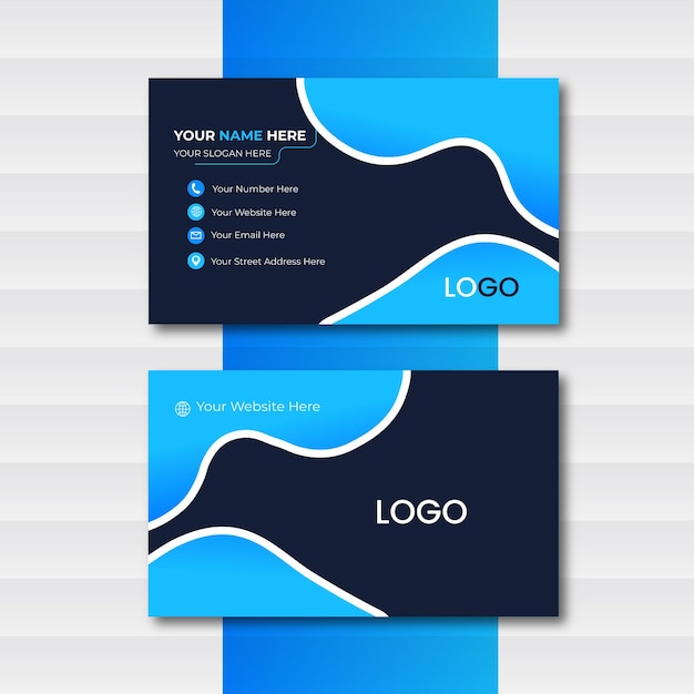 Vector a blue and black business card for the company