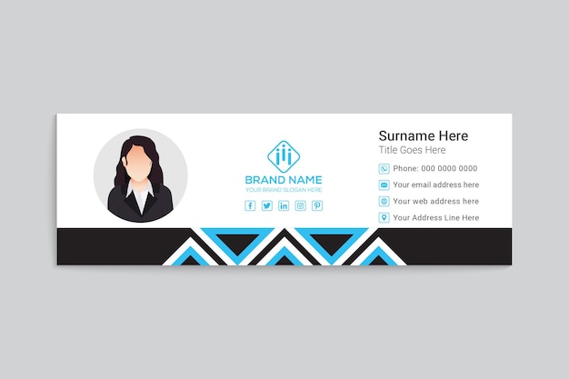 Blue and black color modern email signature template