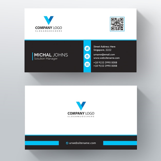 Vector blue and black corporate card