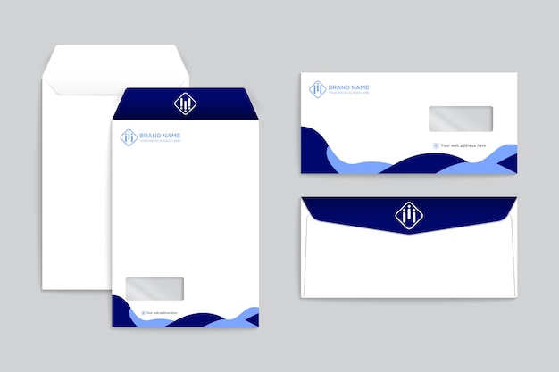 Blue and black envelope design