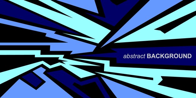 A blue and black graphic with the words abstract on it.