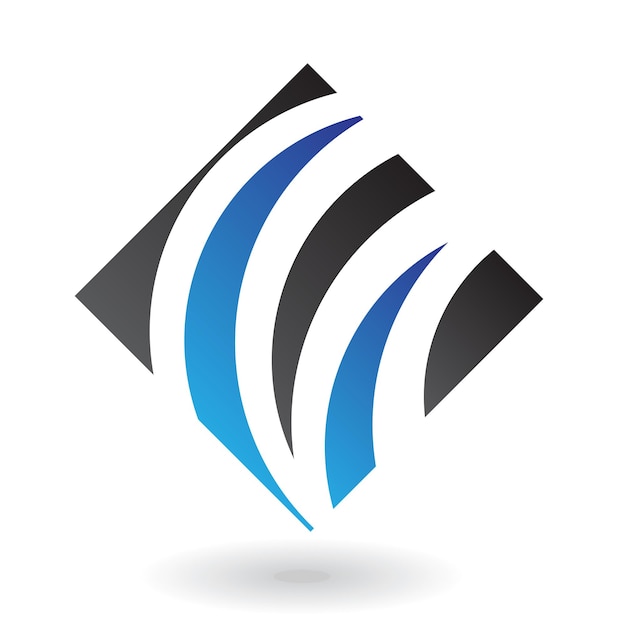 Синяя и черная икона логотипа травы
