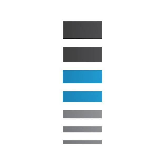 Икона синей и черной буквы I с горизонтальными полосами