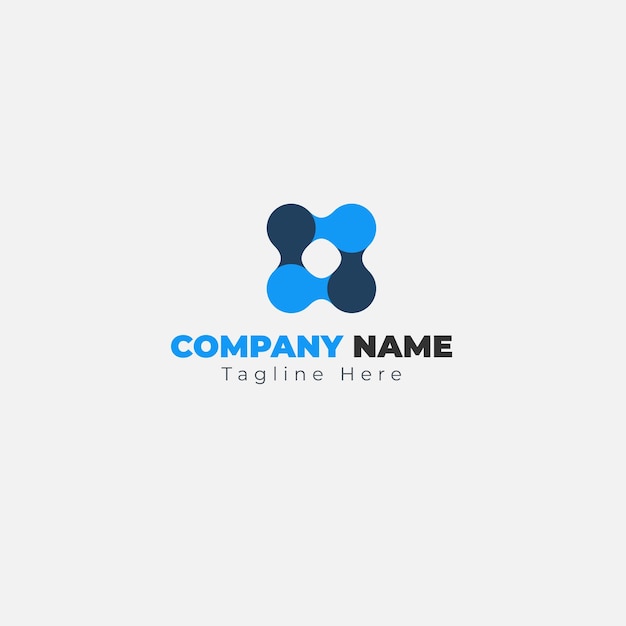 A blue and black logo for a company called company name.