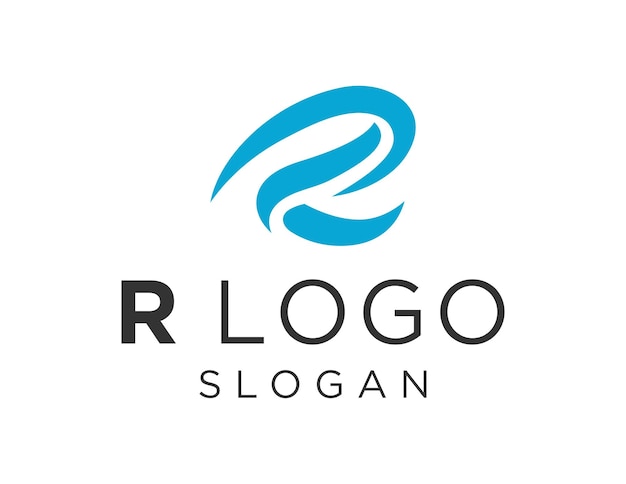 Logo blu e nero per un'azienda chiamata logo r