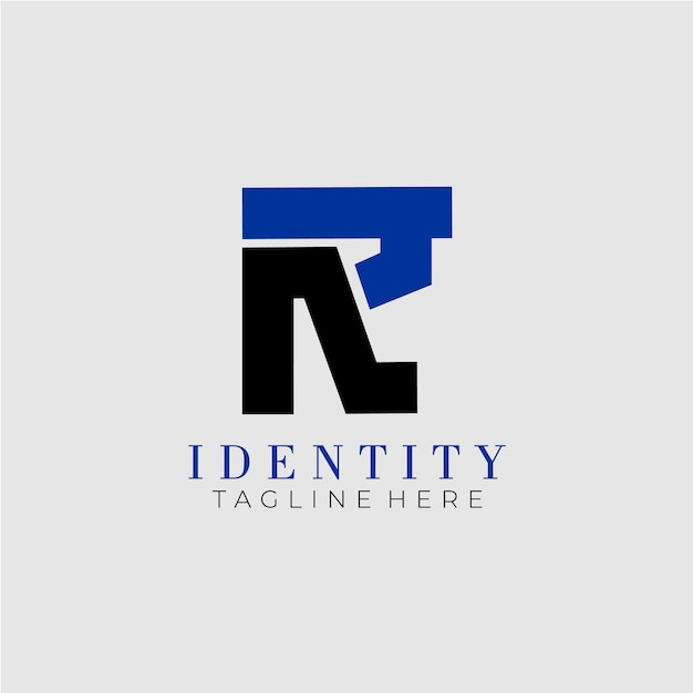 Vettore un logo blu e nero per il tag di identità qui