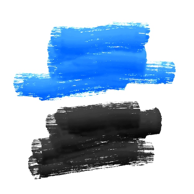 Blue and black paint stroke stain