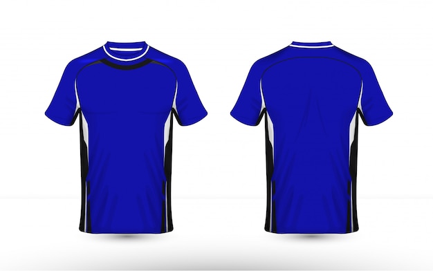 Blue black and white layout sport shirt design