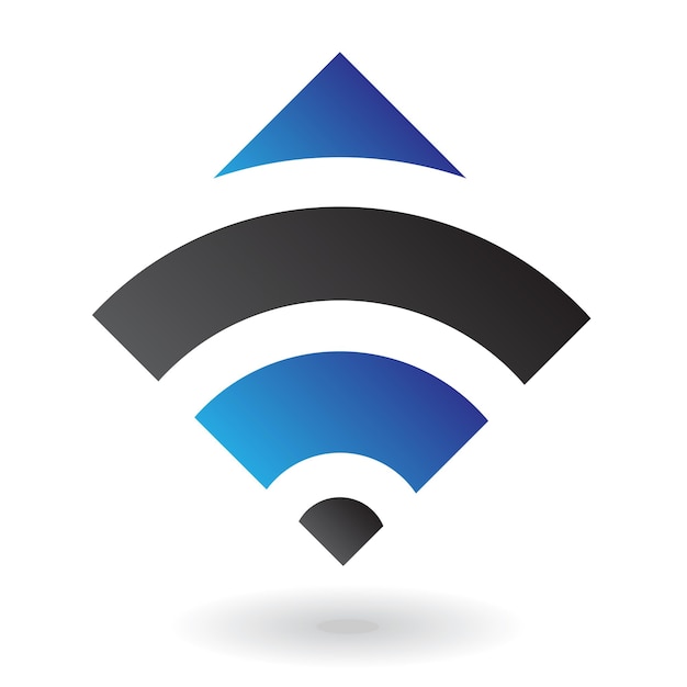 Blue and Black Wifi Logo Icon