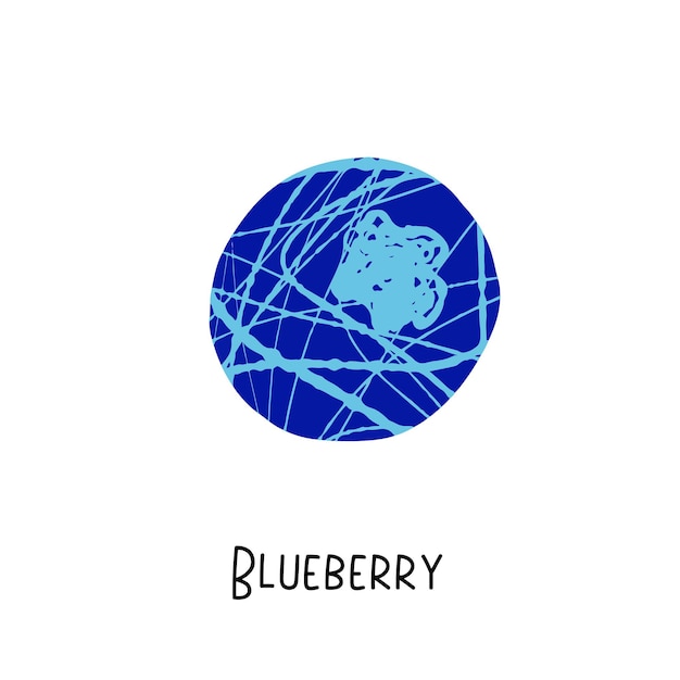 Blue Blueberry-illustratie met textuur die op witte achtergrond wordt geïsoleerd